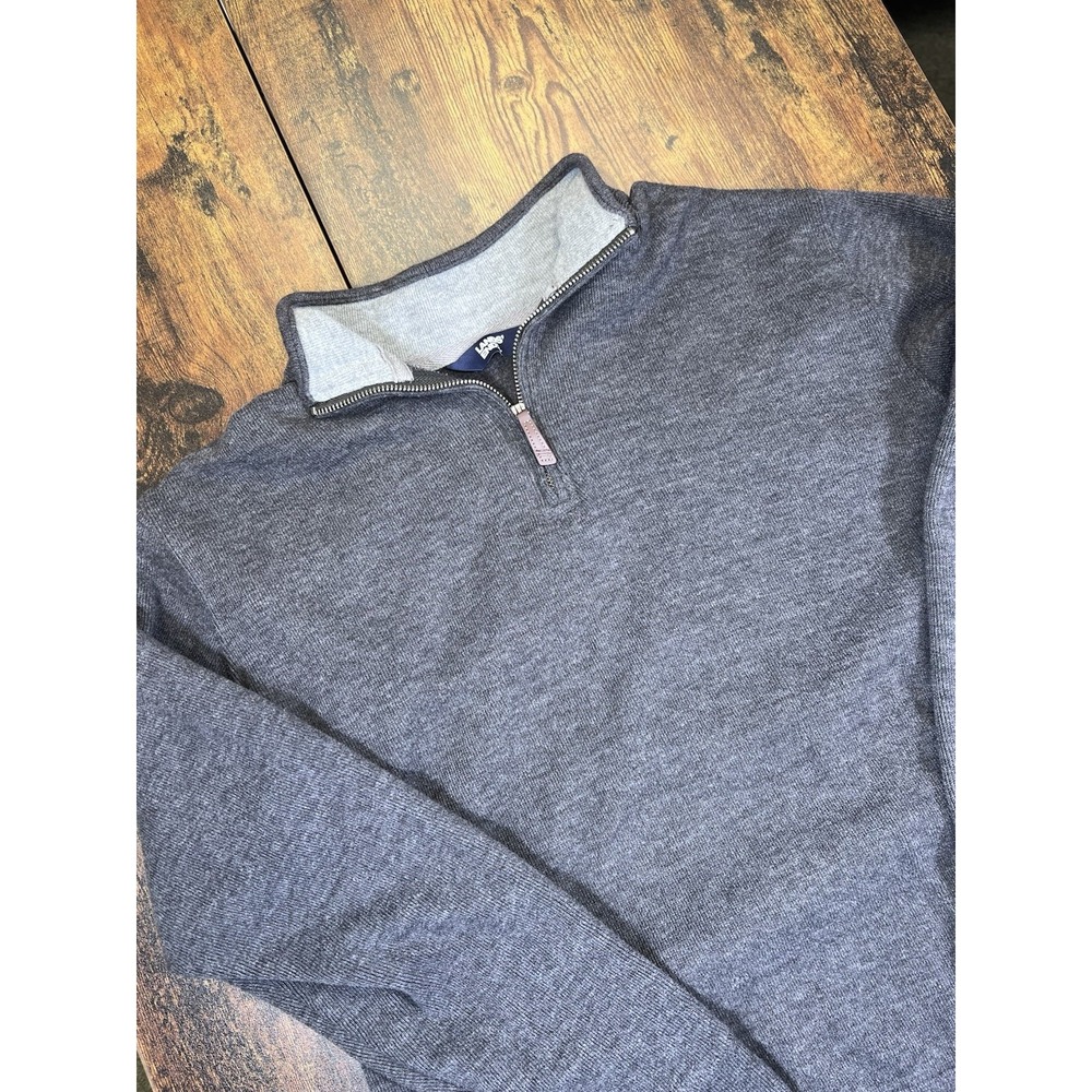 Lands End Dark Gray Quarter Zip Pullover Sweater Sweatshirt Men L 42-44